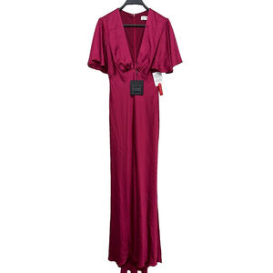 Mac Duggal 55402 Long Formal Satin Evening Dress Pink Raspberry Size 2 New